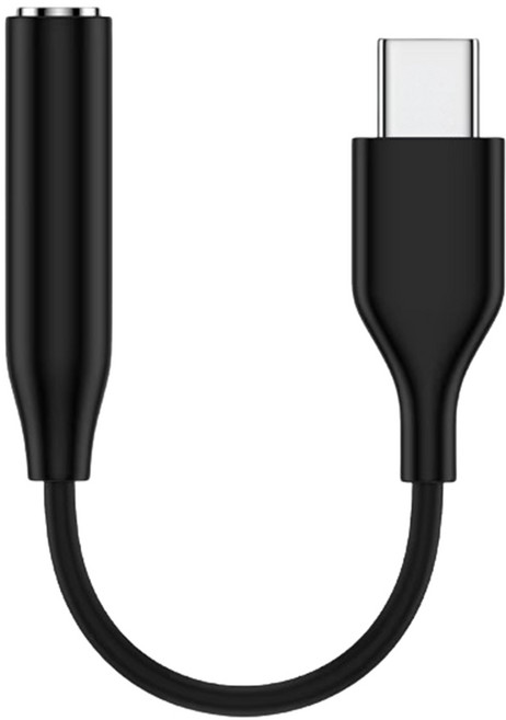 neonp 삼성전용 젠더 C타입 오디오 잭 갤럭시 스마트폰 이어폰 호환, 1개, 블랙, 110mm