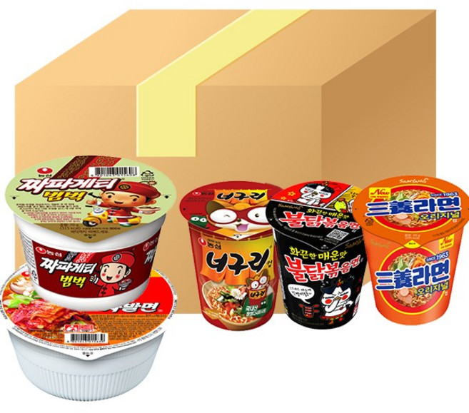 삼양 농심 소컵 컵라면 모음 1BOX 6개입, 삼양 오리지널 소컵 6개입 1BOX