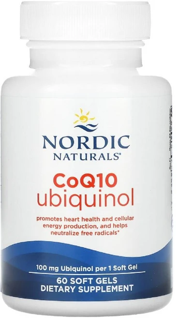 Nordic Naturals CoQ10 Ubiquinol 노르딕네츄럴스 코큐텐 코엔자임 큐텐 Q10 유비퀴놀 100mg 60정, 1개 - 쿠팡