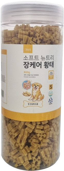 펫봉봉 소프트 뉴트리 3종 강아지 영양 간식 관절 장 올인원 컨디션 케어 대용량, 1개, 800g, 장케어 황태(S)