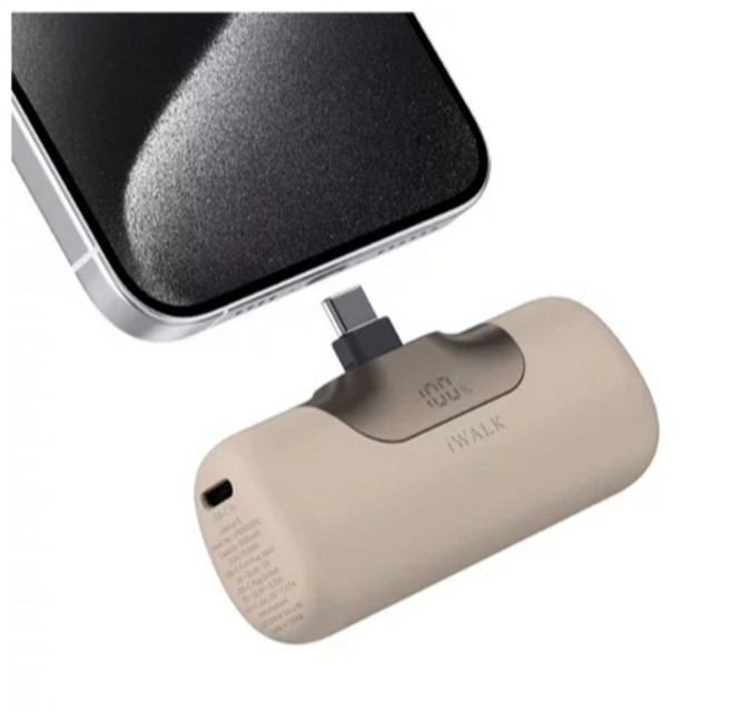 iWALK 第六代口袋行動電源 5500mAh 快充20W 快速充電 iPhone 16 15, 奶茶
