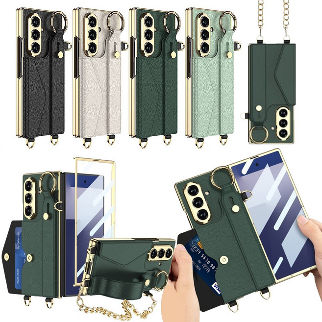 갤럭시Z폴드7 가죽 카드지갑 스트랩 액정 보호 케이스