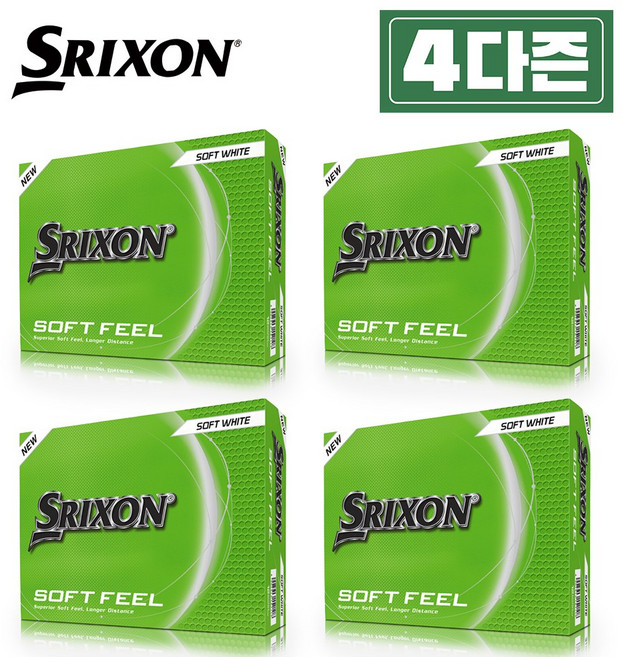스릭슨 2025 소프트 필 14 2피스 골프볼 2더즌, 화이트, 4개, 12개입
