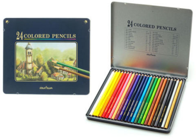 문화연필 넥스프로 고급 유성색연필, 24색, 1개