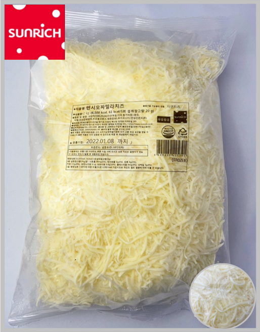 [썬리취] 수입(독일) 자연산100% 펜시모짜렐라치즈(엔젤헤어 눈꽃치즈) 2kg 1EA(냉동)_치즈왕자, 1개