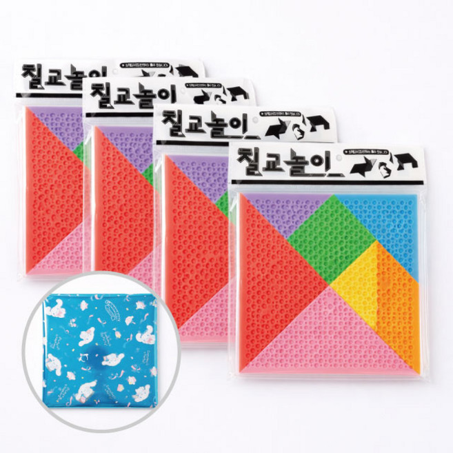 [다모이샵] 칠교놀이 구디백 포장완료 단체선물, 4개, 7색