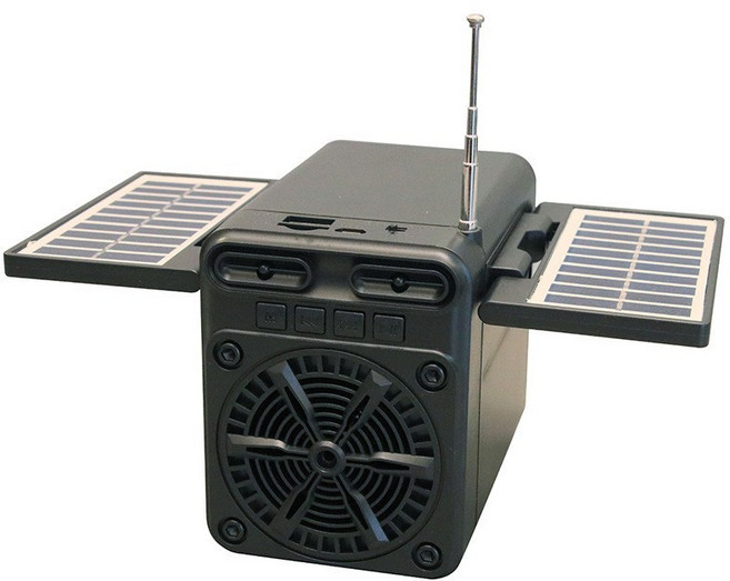 Apnoo 휴대용 재난용 라디오 태양열 휴대용 소형 라디오 스피커 블루투스 자가발전 태양열 USB 충전 TF/SD 카드 지원, 블랙, AP01