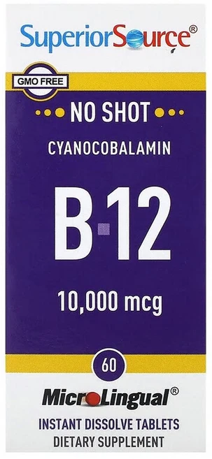 슈페리어소스 시아노코발라민 B12 10000mcg 60정, 1개 - 쿠팡