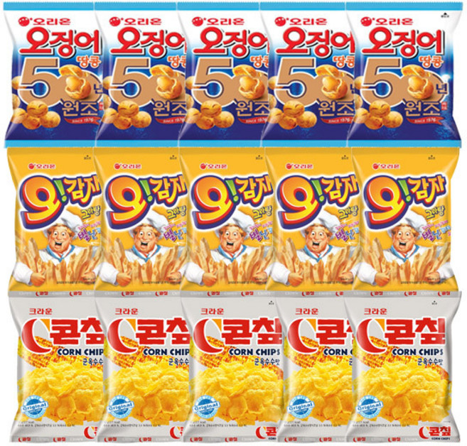 오리온 MINI 오징어땅콩 80g+오감자그라탕 30g+콘칩 44g, 1세트