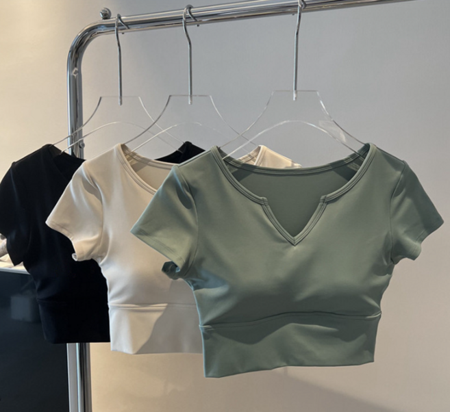 베스트플라자 여성 필라테스 크롭 티셔츠 4color