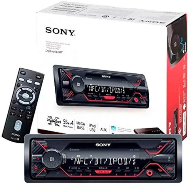 Sony 소니 DSX A410BT 싱글 딘 블루투스 전면 USB AUX 자동차 스테레오 디지털 미디어 수신기 CD 플레이어 없음 233891, Sony 소니 DSX A410BT 싱글 딘 블루투스 전