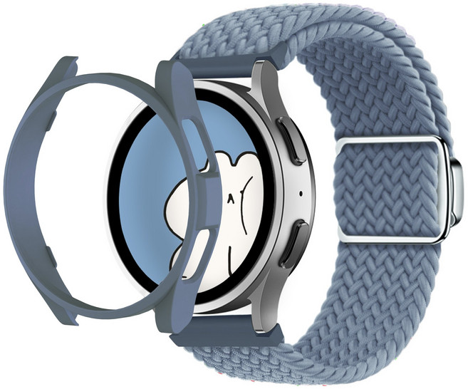 아이메이드잇 갤럭시워치 호환 솔로루프 마그네틱 스트랩 밴드 + 케이스 세트, 딥 블루