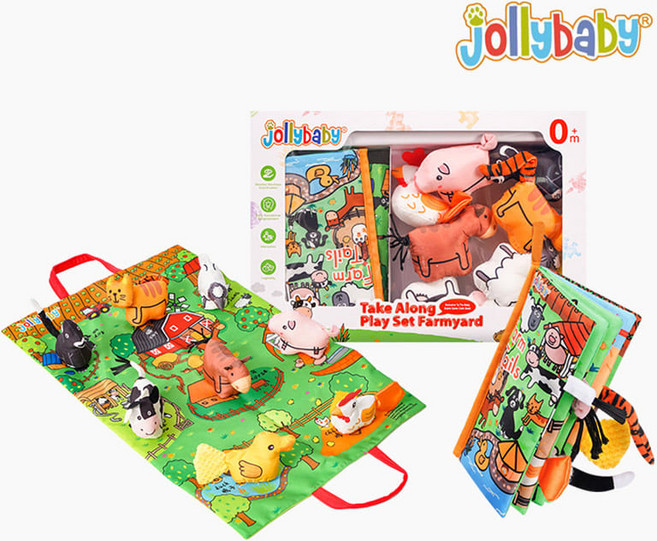 졸리베이비 플레이매트 농장시리즈 아기 헝겊책 초점책 꼬리책 촉감놀이 인형 출산백일 선물 세트, 농장 시리즈
