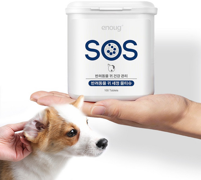 강아지 고양이 겸용 귀청소 패드 귀세정 티슈 100매 저자극 이어클리너, 1개, 0.1L