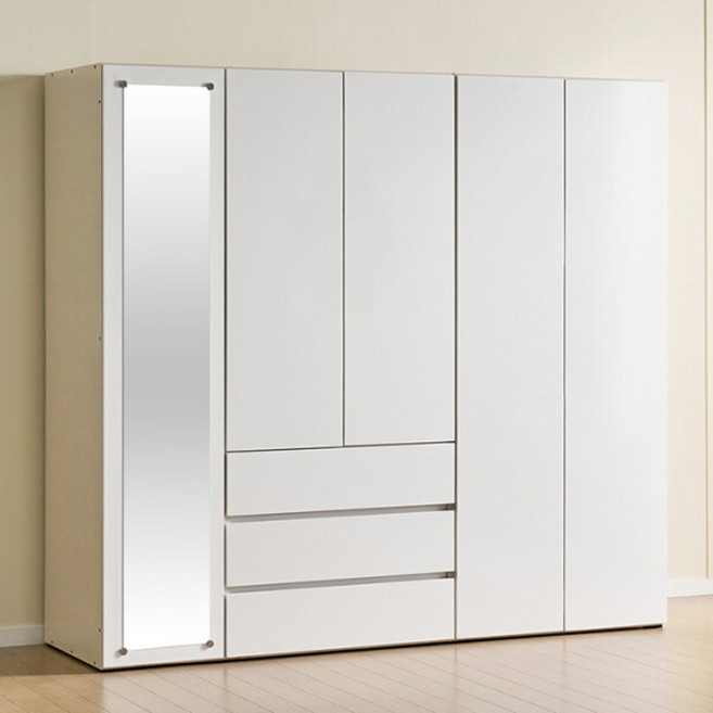 [가이온] 멜로우 LPM 2000 3서랍 거울도어 선반옷장 세트 장농, 상세 설명 참조