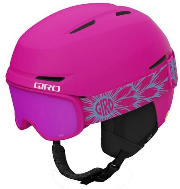 Giro Spur 아동용 스노우 헬멧 - 매트 브라이트 그린 사이즈 XS (48.5-52cm), [ 1181511 ] 지로 스퍼 콤보 팩 아동용 스키, (콤보) 매트 로다민
