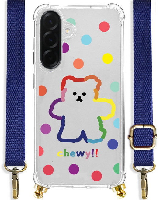 바비듀 목걸이 케이스 스트랩 투명 휴대폰 폰줄 면소재 갤럭시 와이드8 A17 A36 A16 버디3 키즈폰