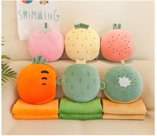 키밍 과일 핸드워머 담요 쿠션 (3in1)