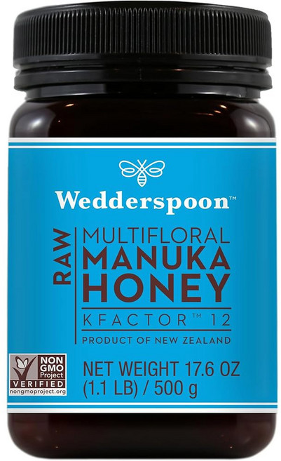 웨더스푼 생 프리미엄 마누카 꿀 KFactor 12 17.6온스 저온 살균되지 않은 정품 뉴질랜드 비 GMO 슈퍼푸드 벌집에서 집까지 추적 가능, 1