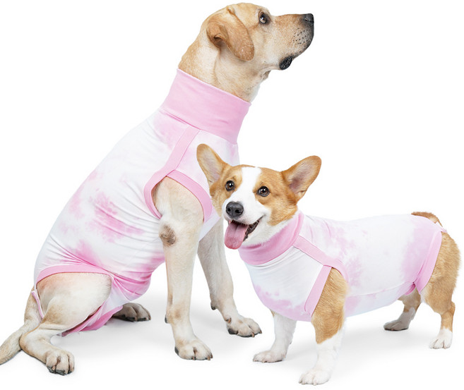 환견복/강아지 중성화복 암컷 환견복/올인원 중성화복/반려동물 중성화 수술복, Pink, 1개