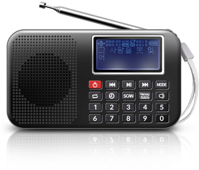 인켈 휴대용 미니 포켓 라디오 스피커, 블랙, IK-PR130