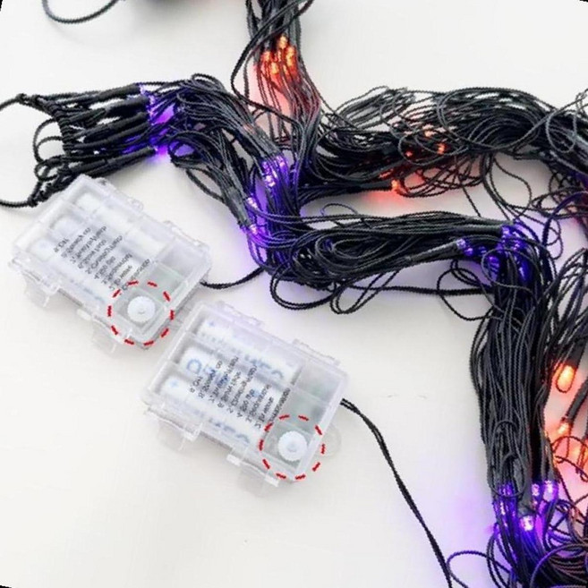 할로윈 거미줄 조명 LED 장식 공포 분위기 연출 파티 실내 야외 조명 데코, 1개, GS002876 거미줄조명 주황빛