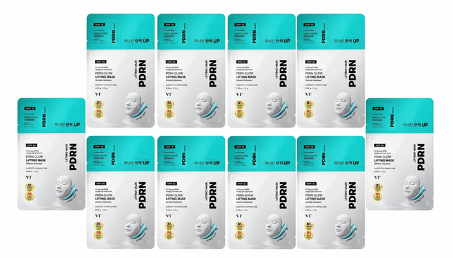 VT PDRN 광채리프팅마스크 1매 27 g 광채에센스 1.5 ml, 10개