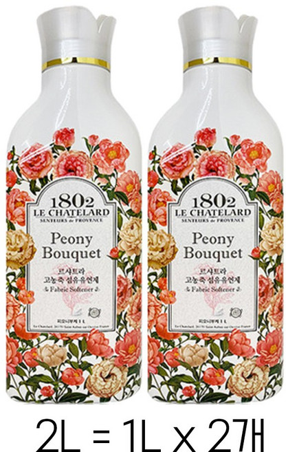 르샤트라 섬유유연제 피오니부케 리필, 2L, 4개