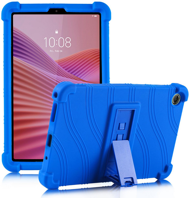 Soft For Lenovo Tab One / K9 8.7" Tablet Case Silicone Shockproof Cover with Stand (TB305FU/TB305XU), Blue, Lenovo Tab One 8.7 inch
