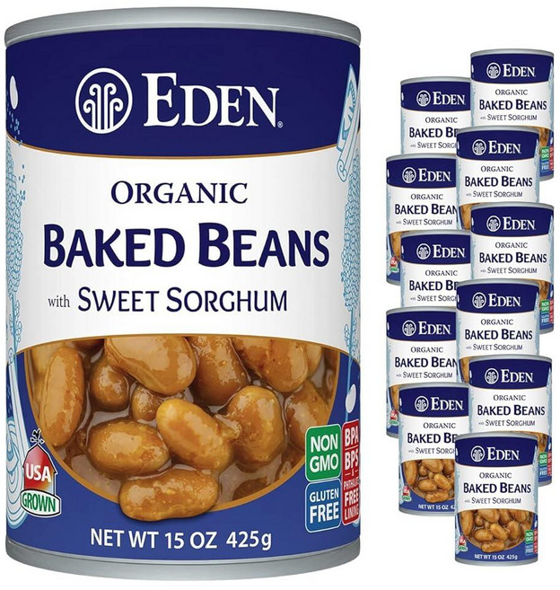 Eden Organic Baked Beans with Sorghum Mustard and Spices Navy 15 oz (12-Pack), 425g