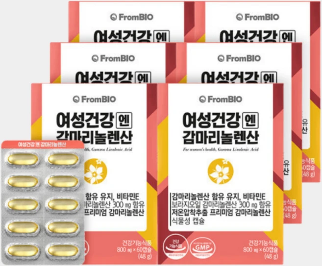 프롬바이오 여성건강엔 감마리놀렌산 영양제, 60정, 6개 - 쿠팡