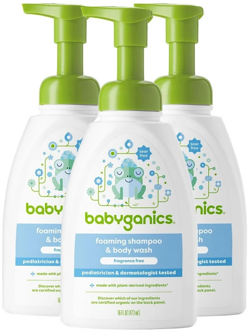 베이비가닉스 포밍 샴푸 앤 바디워시 무향 473ml x 3개 - 쿠팡