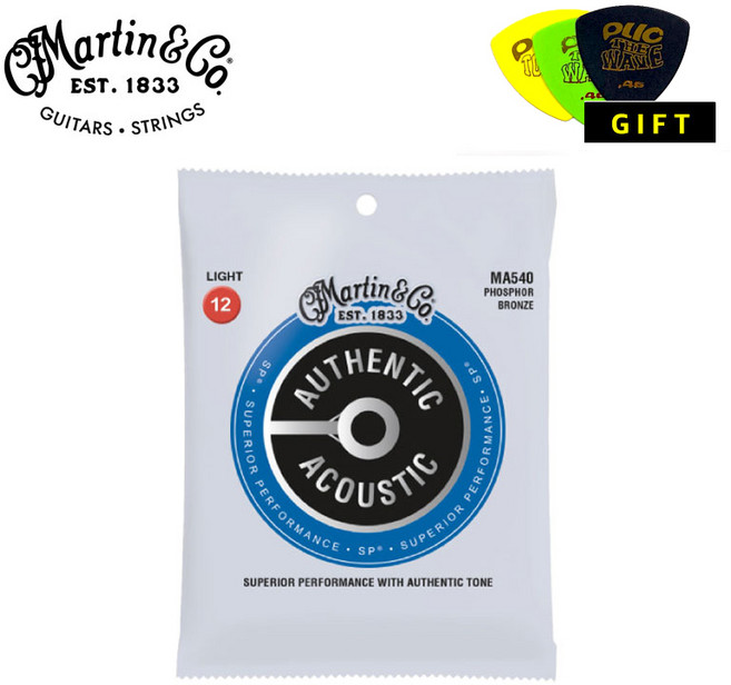 마틴 MA540 포스포브론즈 라이트 12-54 + 기타 피크 3p