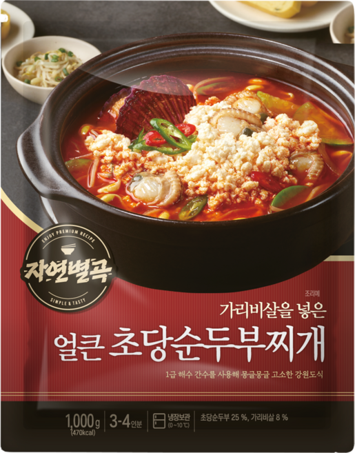 자연별곡 얼큰 초당 순두부 찌개, 1개, 1kg