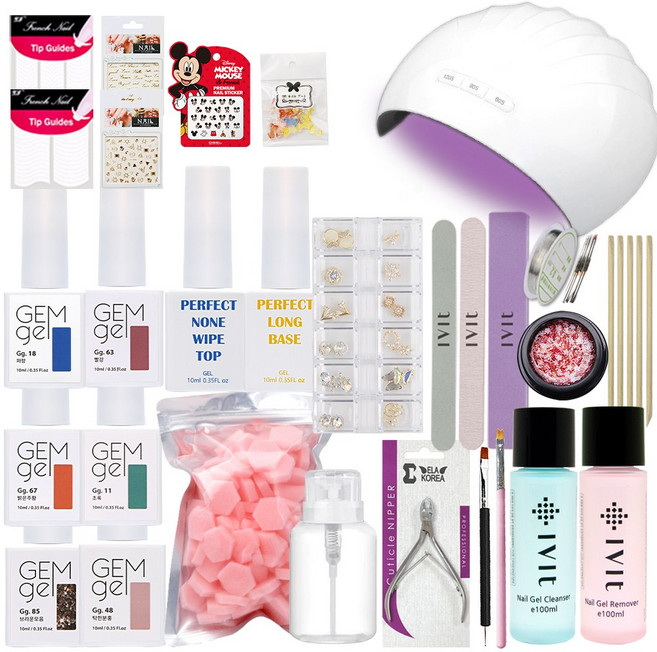 아이빛 집콕 네일세트 젤네일 네일아트 네일재료, 1세트, 집콕2_컬러번호를 배송메세지에 남겨주세요