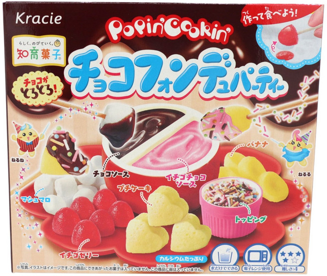 팝핀쿠킨 초코퐁듀 파티 만들기세트 31g, 1개, 트레이+스푼+이쑤시개+시트+베이스5종+토핑+마시멜로
