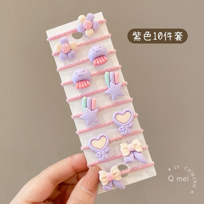 Q妹來囉 兒童拇指髮圈髮繩 可愛水果動物造型 小號不咬髮 兒童髮飾
