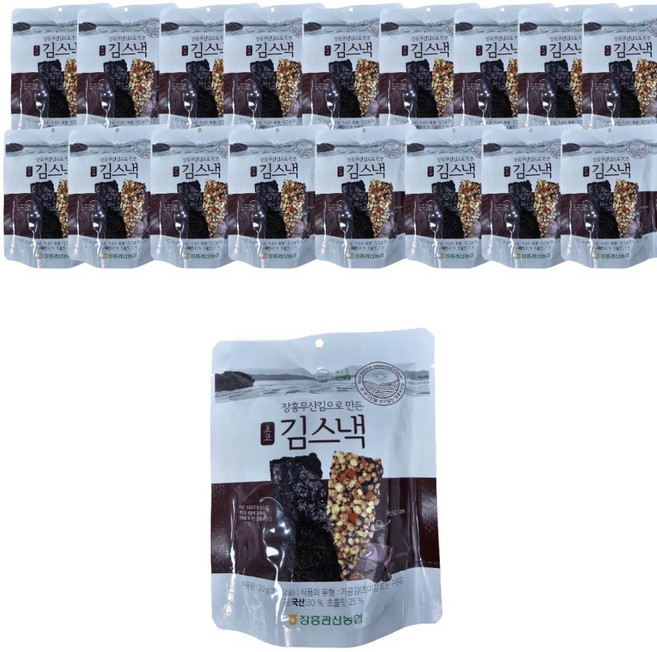 장흥무산김 초코 김스낵, 1개, 20g
