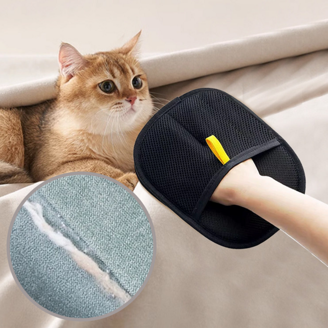 로멀리 고양이 털제거 강아지 브러쉬 장갑, 와이드 블랙, 1개