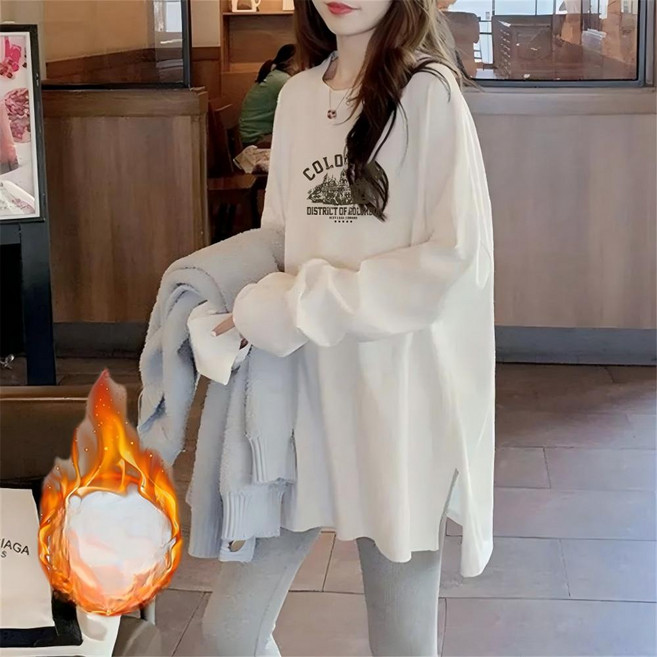 Vezri 여성 봄 가을 겨울 히트텍 미디 기장 이너 티셔츠 베이직 핏 데일리 착용 F88