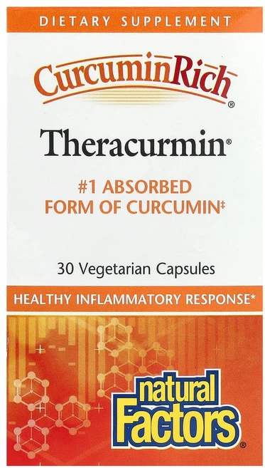 네츄럴팩터스 커큐민리치 테라큐민 Theracurmin 30 식물성 캡슐, 30정, 1개 - 쿠팡