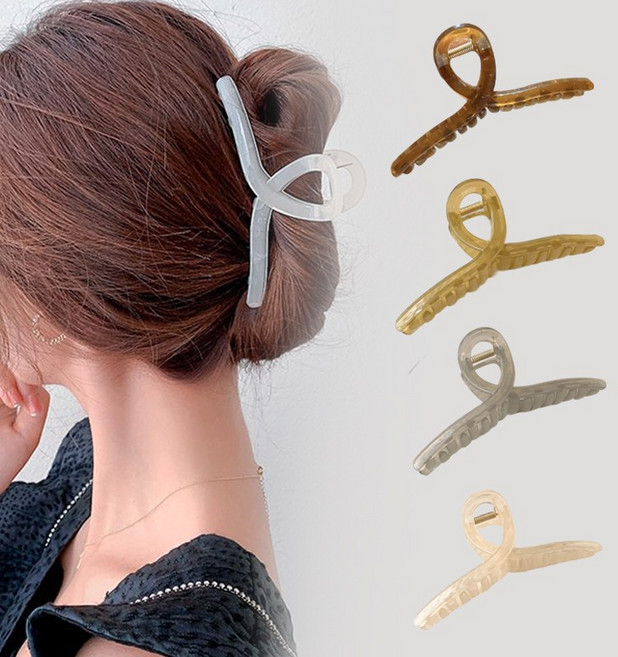 시그무드 15cm 빅사이즈 러블리 유광 집게핀 4종세트