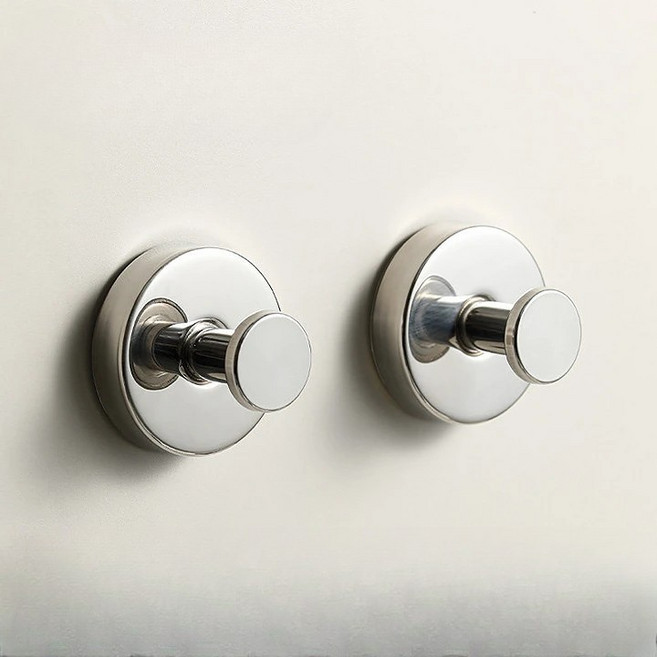 올비 초강력 무타공 흡착식 스텐 후크 유광, 실버, 2개