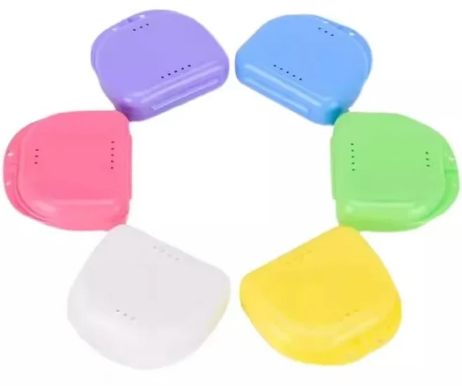30Pcs 틀니 상자 트레이 케이스 치과 교정 리테이너 컬러 보관 플라스틱, 01 Mix 30Pcs