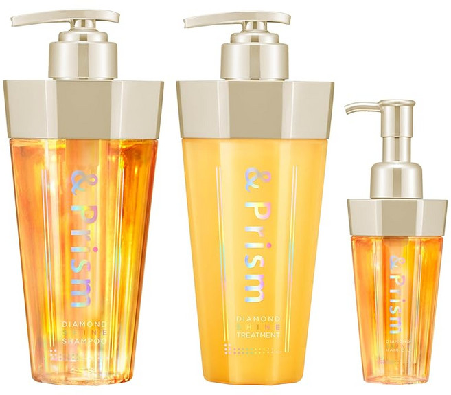 &Prism 앤 프리즘 다이아몬드 샤인 헤어 오일 3점 세트 샴푸/트리트먼트/헤어 오일, 1개