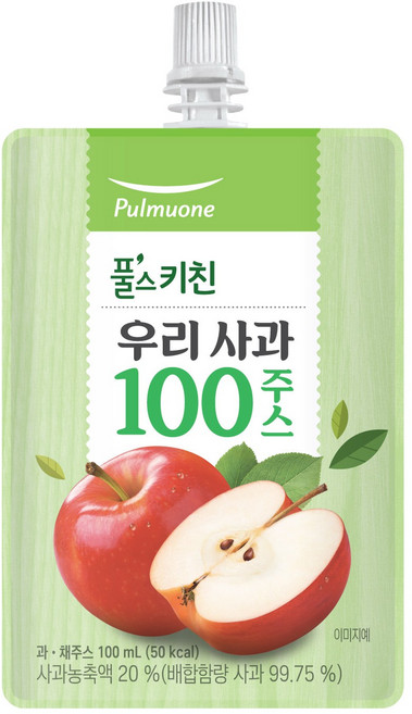 풀무원 풀스키친 우리사과100주스, 40개, 100ml