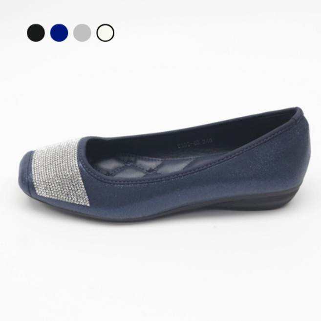 페조 여성 큐빅 스퀘어 펌프스 웨지힐 3cm PZSL-KC-DIA