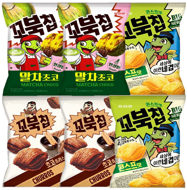 꼬북칩 말차 104g과 콘스프64g+초코츄러스64g, 1세트, 232g