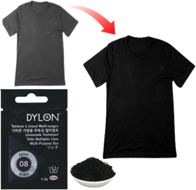 물빠짐 색복원 멀티염료 옷염색약, 검정색(black)