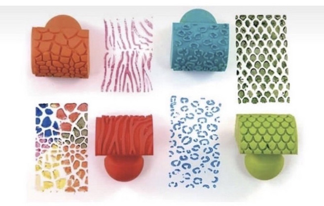 動物橡膠印 黏土工具 DIY繪畫 拓印教材, 4個